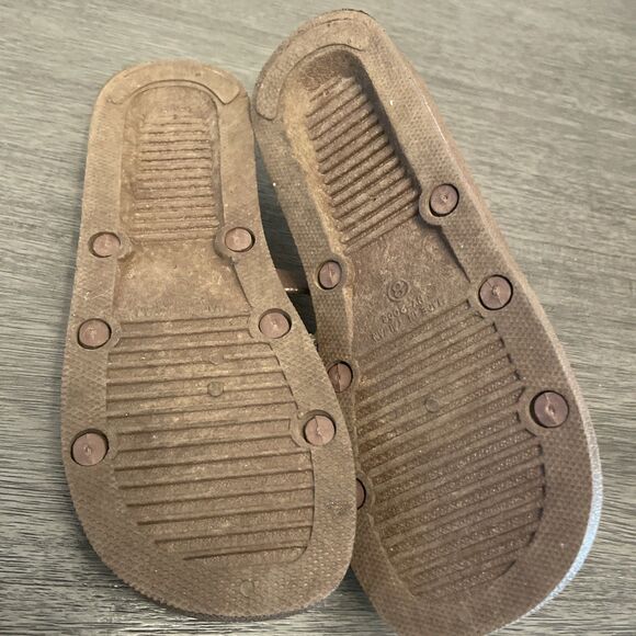 Ladies Grandco Sandals Jeweled Leopard Flip Flops Wedge size 8 EUC - Picture 10 of 12